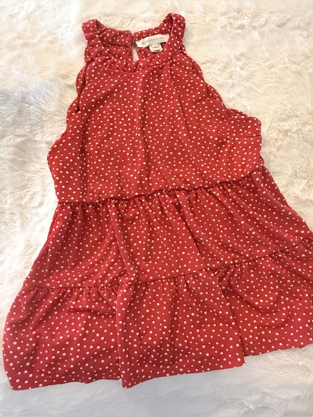 Monteau Keyhole Red White Polka Dot Mini Dress Sz 2 EUC. BEAUTIFUL STYLE B